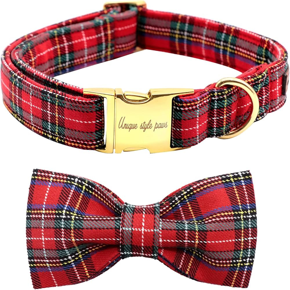 Unique style paws Christmas Dog Collar Bow tie Collar Adjustable Collars for Dogs Small Medium La... | Amazon (US)