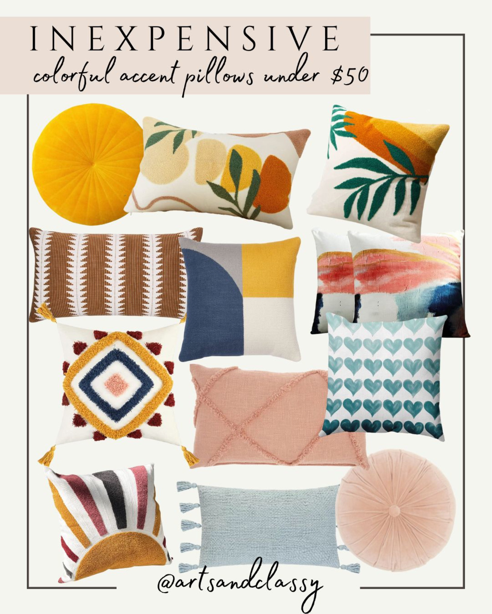Throw pillows are one of the most cost-effective and convenient ways to transform a boring room into something with personality and charm. Not only do they provide an instant way to spruce up a dull area, but they can also be incredibly comfortable when used as additional seating or bedding. With so many different styles, patterns, fabrics, sizes, and colors available from retailers such as Target, Walmart, and Amazon, it's easy to find the perfect option for any kind of interior decor scheme. Whether you're looking for something subtle yet elegant for your living room or bold and eye-catching for your bedroom, chances are there is a throw pillow that will fit your needs. In addition to adding visual appeal to any room in the house, throw pillows can also provide extra support when needed. They come in various densities that make them perfect for lounging on the couch or propping up your head while reading in bed. Use them in combination with other elements such as blankets and cushions to create an inviting atmosphere that encourages relaxation and conversation. With their versatility, affordability and convenience, throw pillows are a must-have item for anyone looking to add life to their living space.

Target Finds, Boho Pillows, Accent Pillows, Pillows under $40, Throw Pillows, Amazon Finds, Walmart Finds


#LTKunder100 #LTKhome #LTKunder50