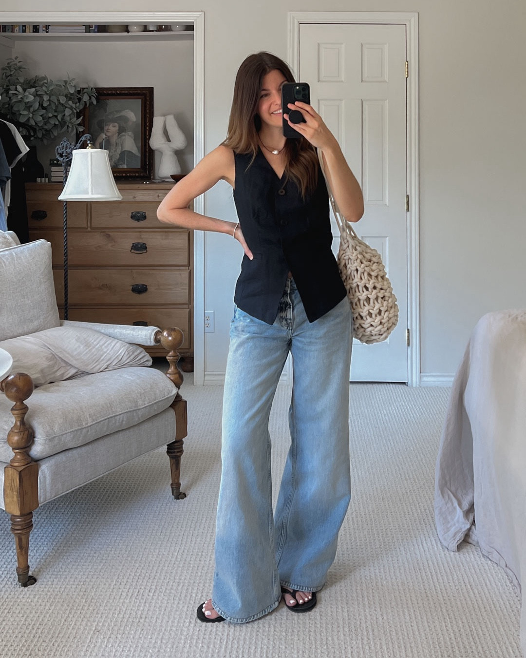 Capsule Wardrobe Day 5! Going refined-casual in wide leg jeans and a linen vest top.

#LTKStyleTip #LTKBacktoSchool #LTKFindsUnder50