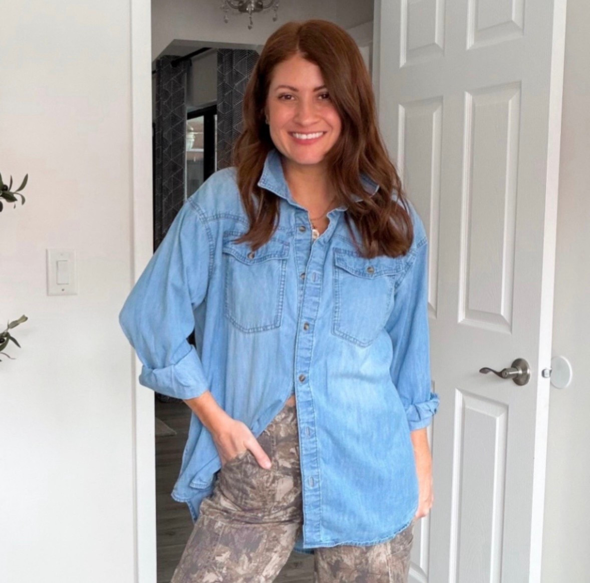 The perfect denim top does exist, and it’s from Walmart! I reach for this shirt all the time, it’s so affordable and versatile. It’s so cute and makes me feel put together with these camo pants, but it’s also a must with shorts. This shirt feels (and looks) way more expensive than it is. 
How to style denim top, casual spring outfit 

#LTKOver40 #LTKmomlife #LTKSeasonal