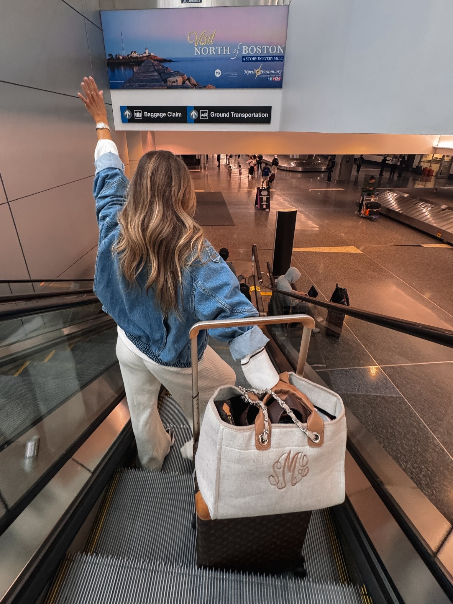 off to the next adventure ✈️
cozy travel outfit + my go-to carry-on combo 🤍 this monogram tote fits everything — laptop, makeup bag, snacks, the works — and slides perfectly over my suitcase handle. linking my full travel look + airport essentials 🫶🏽

airport outfit inspo, travel outfit ideas, fall travel style, cozy airport look, travel tote bag, monogram travel bag, carry-on must haves, chic travel outfit, travel finds, travel outfit aesthetic, airport essentials

#LTKSeasonal #LTKTravel #LTKStyleTip