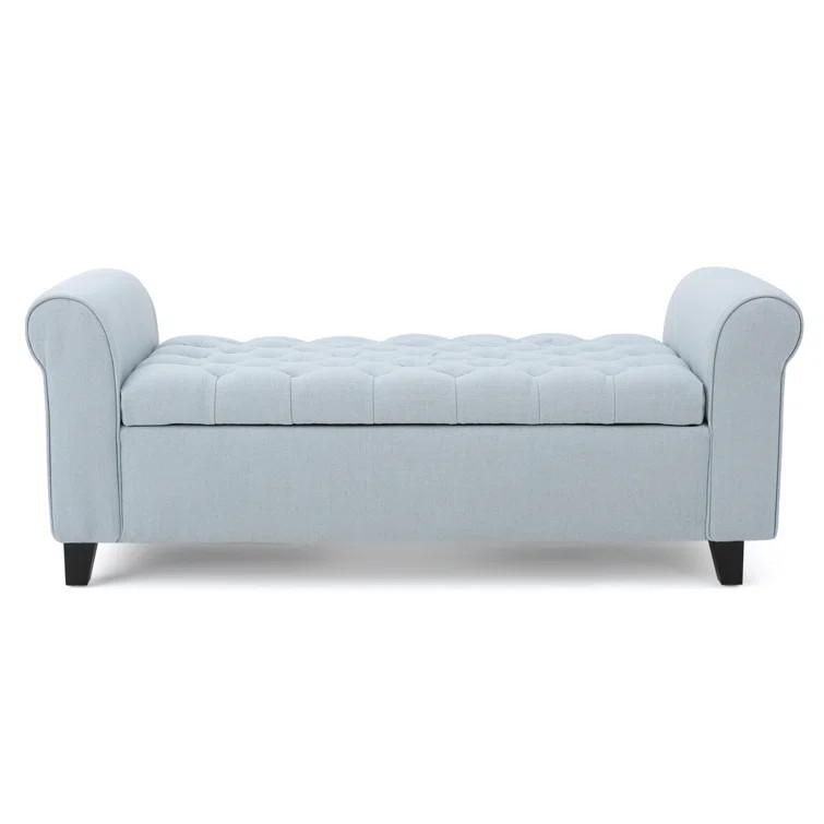Claxton Upholstered Flip top Storage Bench 50.00” W x 19.50” D x 20.50” H BUTTON TUFTED DIA... | Wayfair North America