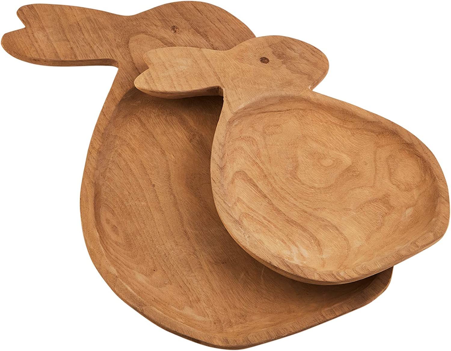 Mud Pie Paulownia Bunny Trays, Small 16 1/4" x 10" | Large 23" x 14", Tan | Amazon (US)