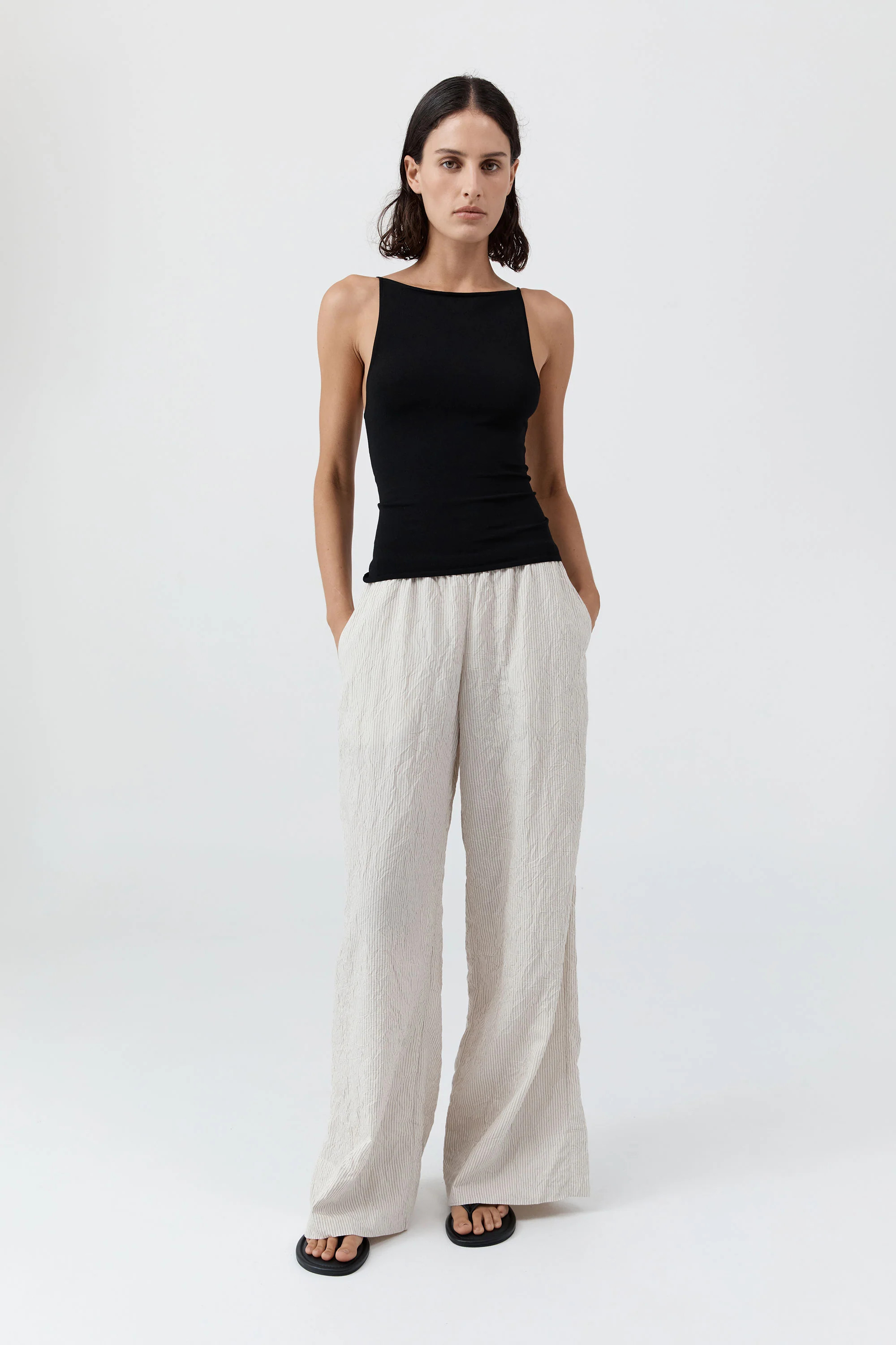 Relaxed Crushed Pant - Petite Pinstripe | St. Agni (US, UK, EU)