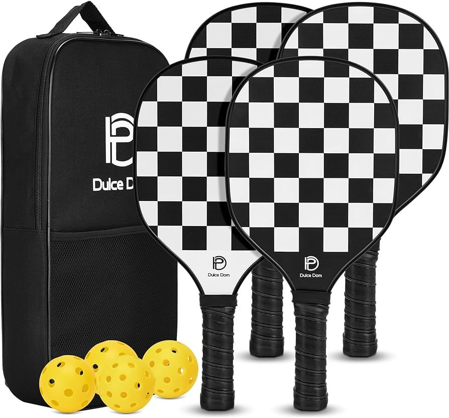DULCE DOM Pickleball Paddles Set of 4 - USAPA Approved Pickle Ball Rackets Set, 4 Paddles with 4 ... | Amazon (US)