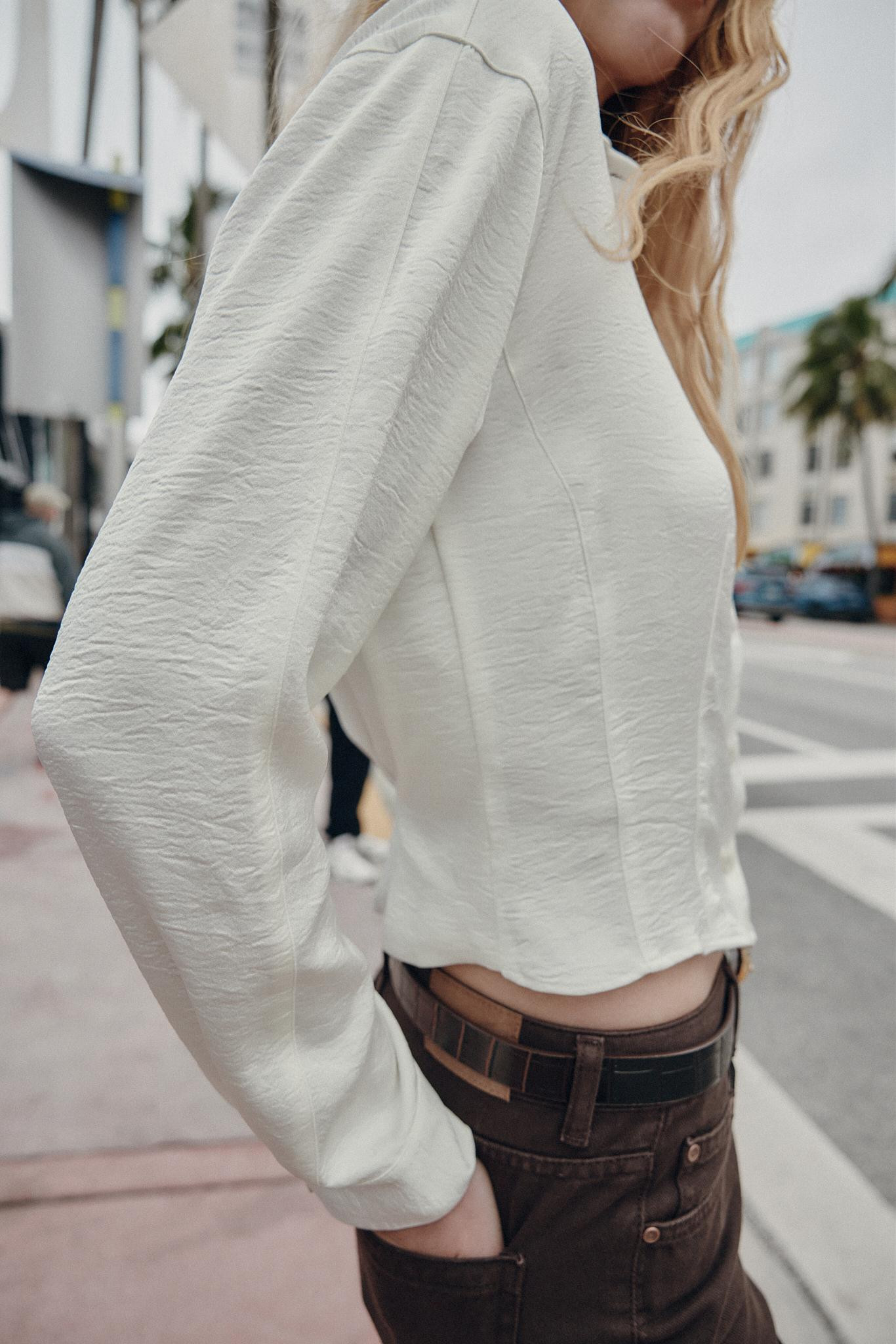 FITTED WAIST SATIN SHIRT | Zara UK