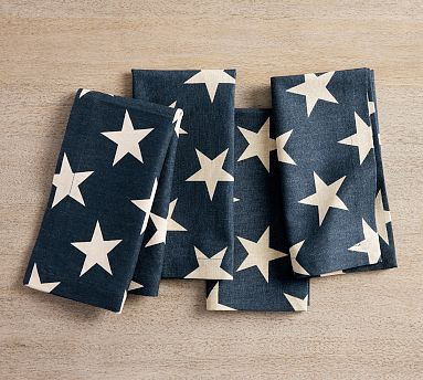 American Flag Cotton/Linen Napkin - Set of 4 | Pottery Barn (US)