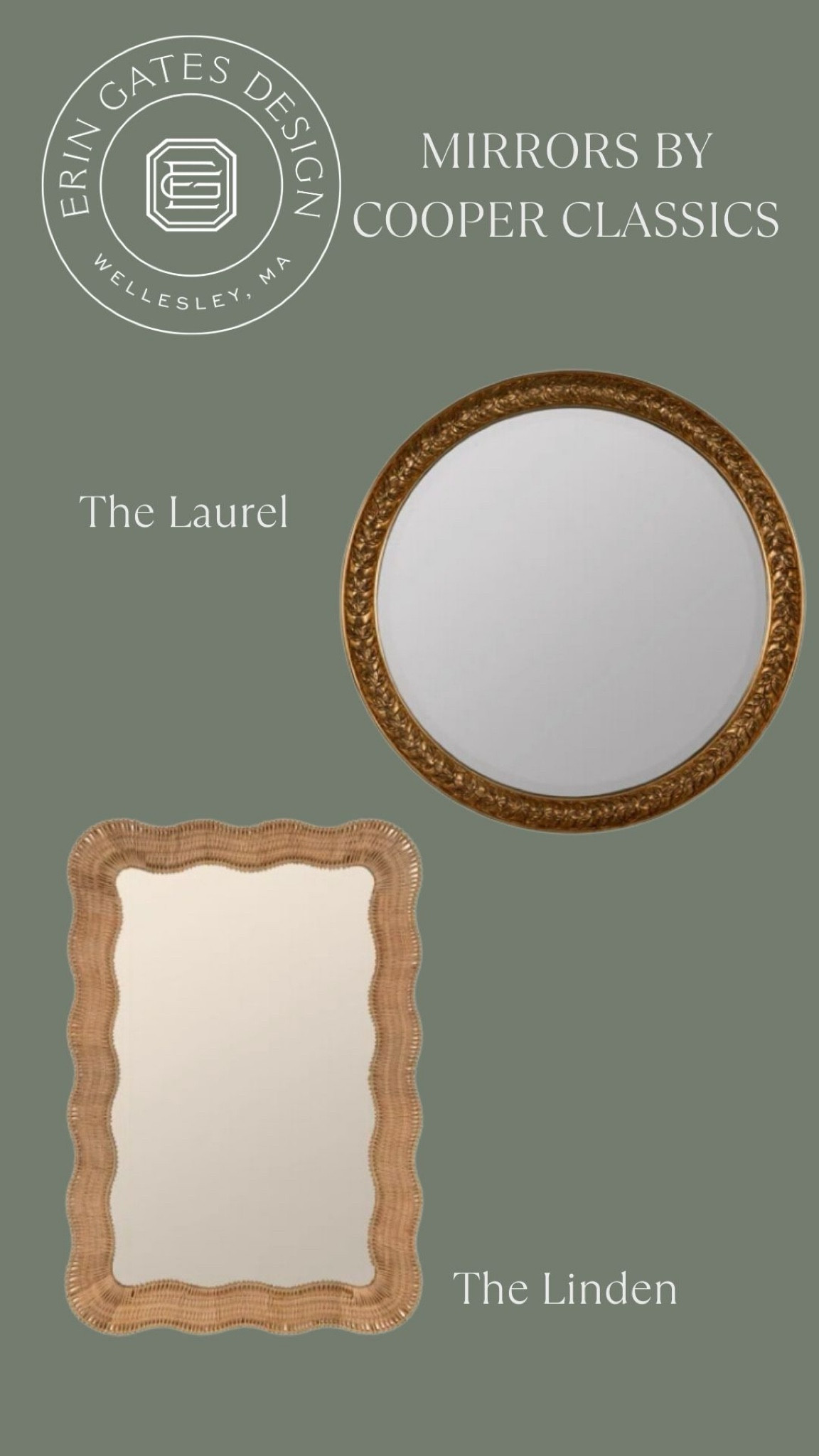 The Laurel and The Linden mirrors by Erin Gates and Cooper Classics 

#LTKhome