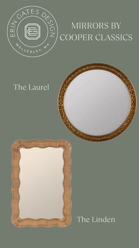 The Laurel and The Linden mirrors by Erin Gates and Cooper Classics 

#LTKhome