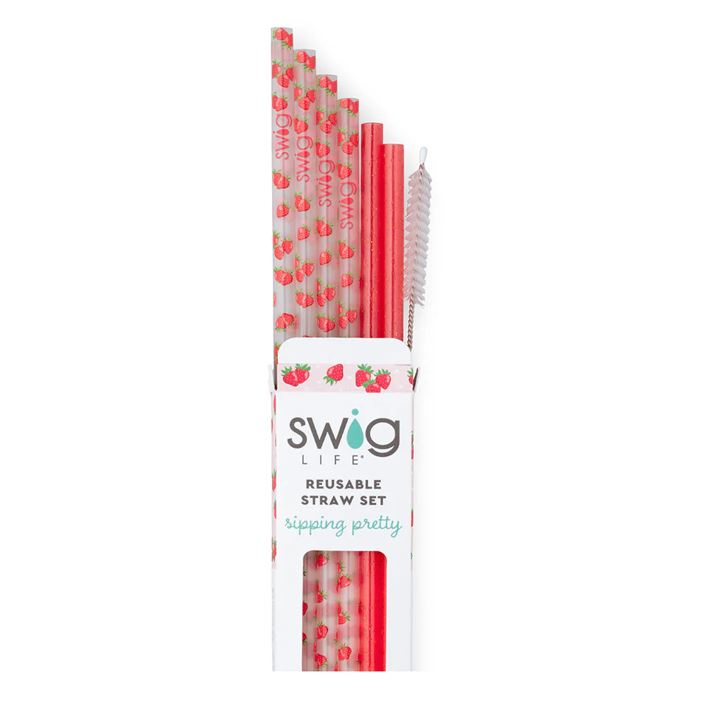 Strawberry Shortcake Reusable Straw Set | Swig Life