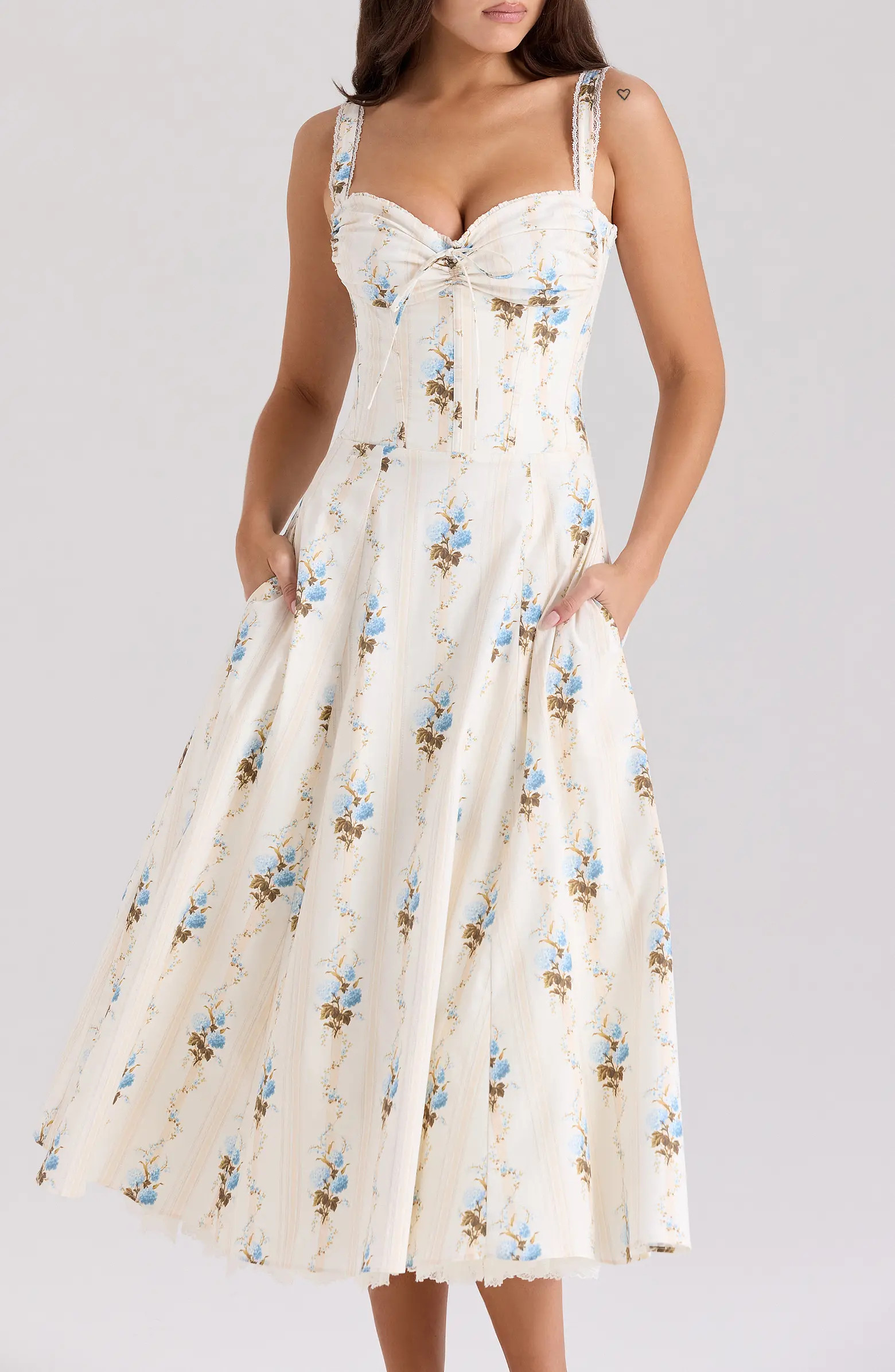 Rosalee Corset Fit & Flare Sundress | Nordstrom