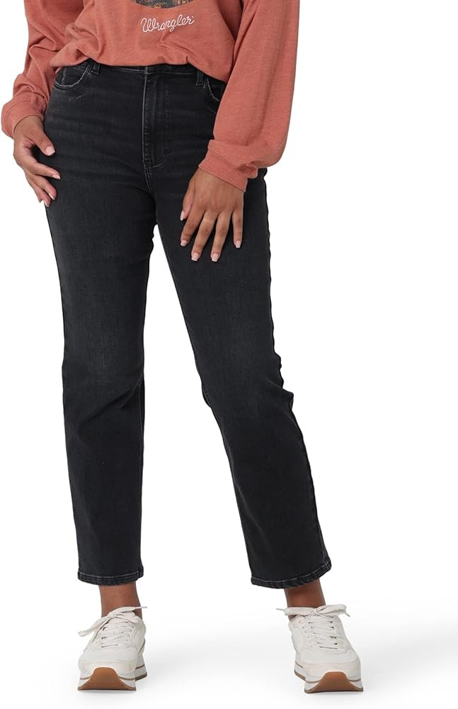 Wrangler Women's High-Rise Rodeo Straight Leg Crop Jean | Amazon (US)