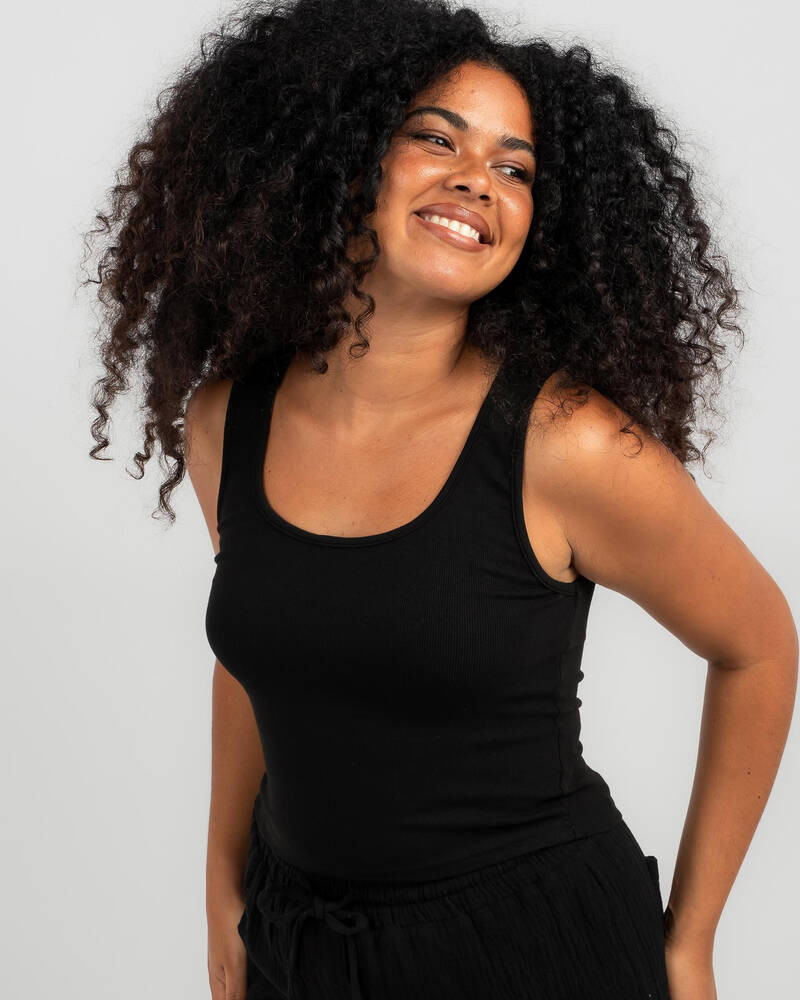 Basic Scoop Neck Rib Tank Top | City Beach