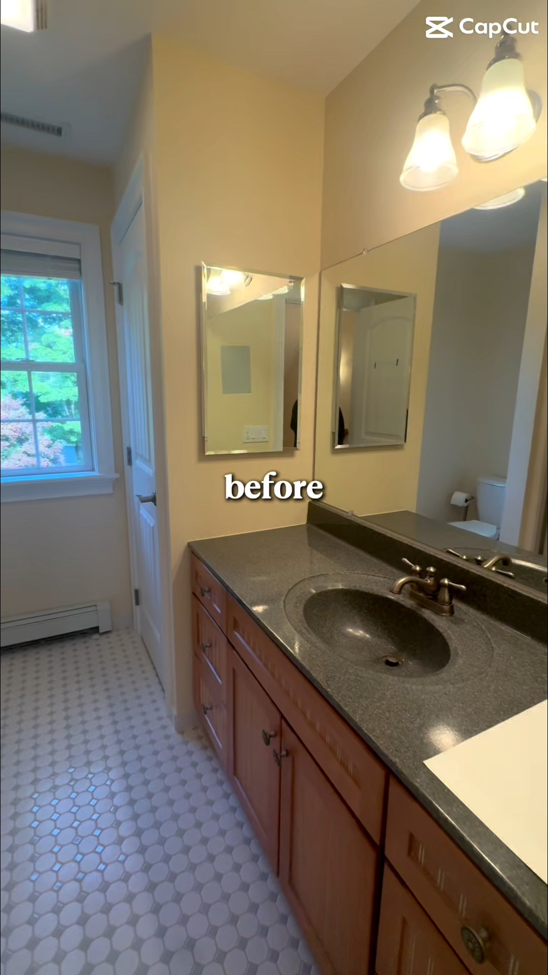 Sneak peek of this bathroom transformation…. Stay tuned for more! #ltkhome