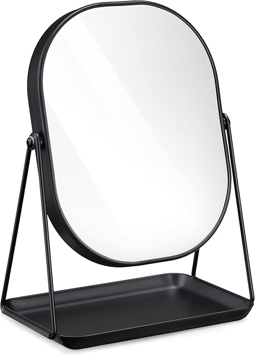 Navaris Vanity Mirror with Tray - Table Top Mirror with Metal Stand and Storage - 7" x 9" Mirror ... | Amazon (US)