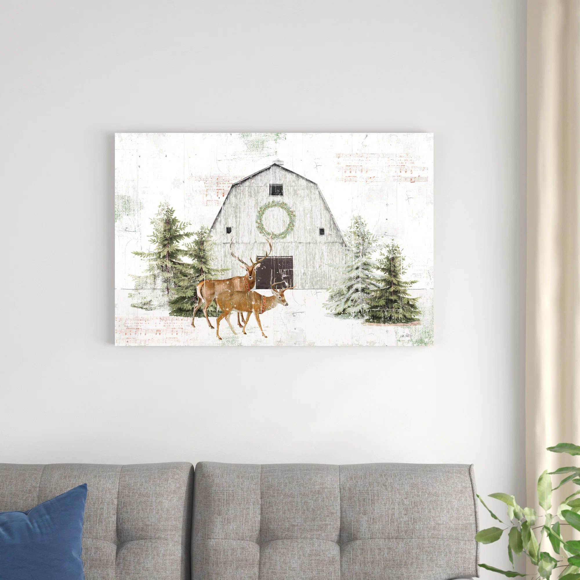 " Wooded Holiday I - Festive Reindeer " by Katie Pertiet | Wayfair North America