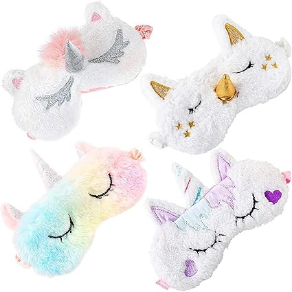 Kids Sleep Mask,Aniwon 4 Pack Cute Eye Mask for Sleeping Unicorn Sleep Mask Night Blindfold Bed E... | Amazon (US)