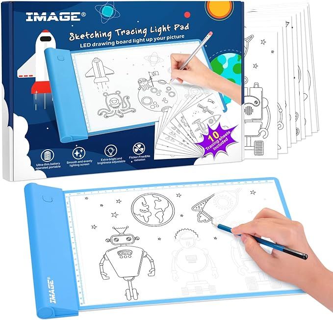 IMAGE Light Up Tracing Pad Blue Drawing Tablet Coloring Board for Kids Children Gift for Boys Gir... | Amazon (US)