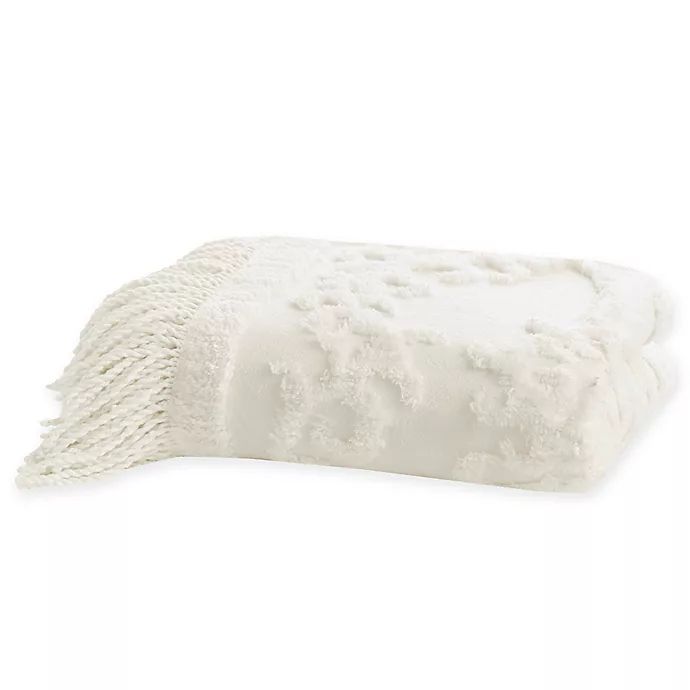 Madison Park Chloe Throw Blanket in Ivory | Bed Bath & Beyond