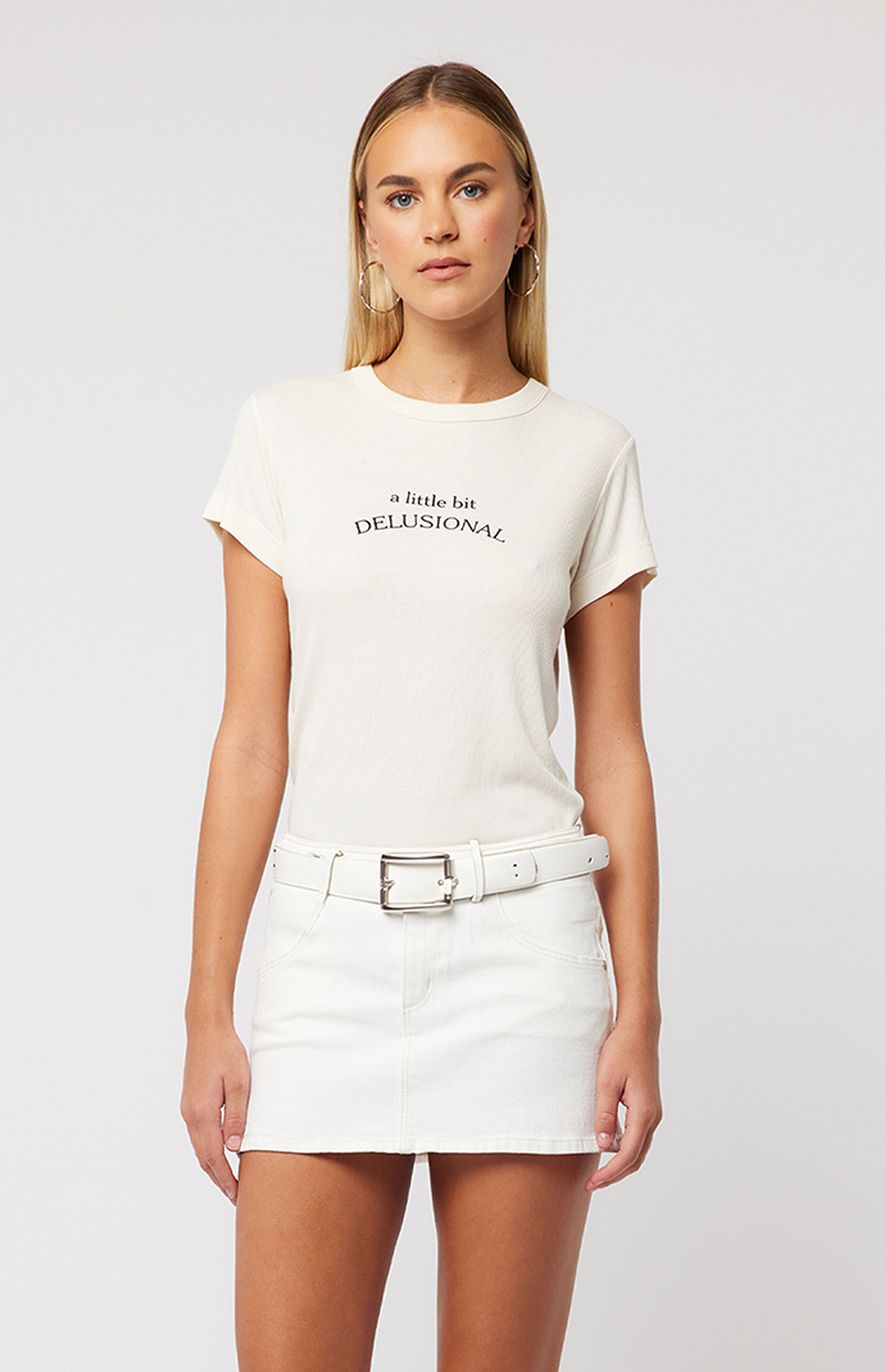 ABRAND White 88 Low Rise Mini Skirt | PacSun