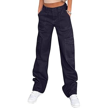 Lepunuo Cargo Pants for Women High Waisted Casual Pants Baggy Stretchy Wide Leg Y2K Streetwear wi... | Amazon (US)