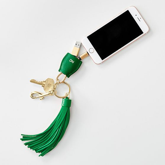 Power Up Tassel Keychain, Kelly Green | Mark and Graham
