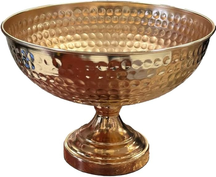 Flower Bee Floral Supply Hammered Metal Vase with Pedestal Base, Gold and Silver Finish, Trumpet ... | Amazon (US)