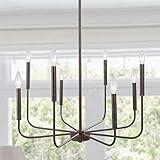 LALUZ Chandelier, Dining Room Lighting Fixtures Hanging, Chandelier Light Fixture with Dark Brown Sp | Amazon (US)