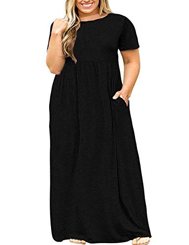 Kancystore Plus Size Spring Dresses for Curvy Women 2025 Casual Long Maxi Dress Black Striped XXL... | Amazon (US)