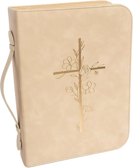 Bible Cover Case for Women – PU Leather Large Bible Case with Minimalist Debossed Design – Ch... | Amazon (US)