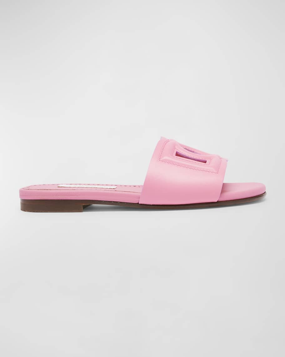 Dolce&Gabbana Girl's DG Cutout Leather Slide Sandals, Toddlers/Kids | Neiman Marcus