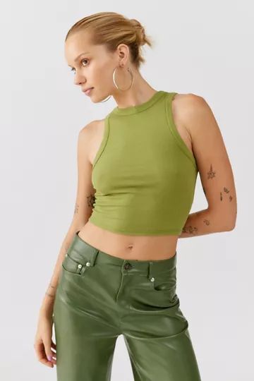 Urban Renewal Remnants High Neck Ribbed Tank Top | Urban Outfitters (US and RoW)