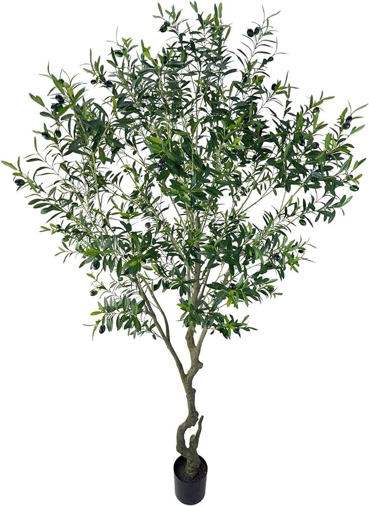 VIGGDA Artificial Tree Faux Olive Tree 8ft(3198leaves) Tall Fake Olive Plant in Pot Fake Silk Tre... | Amazon (US)