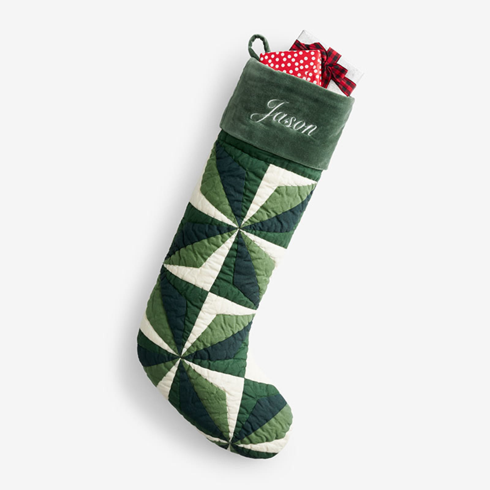 Quilted Holiday Stocking - Green | The Company Store