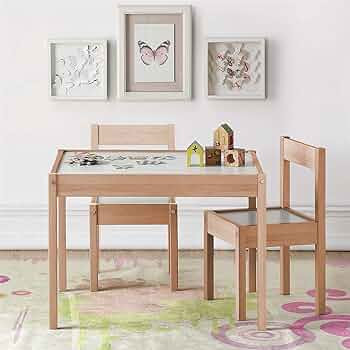 Baby Relax Hunter 3-Piece Kiddy Table & Chair, Natural/White Table Set | Amazon (US)