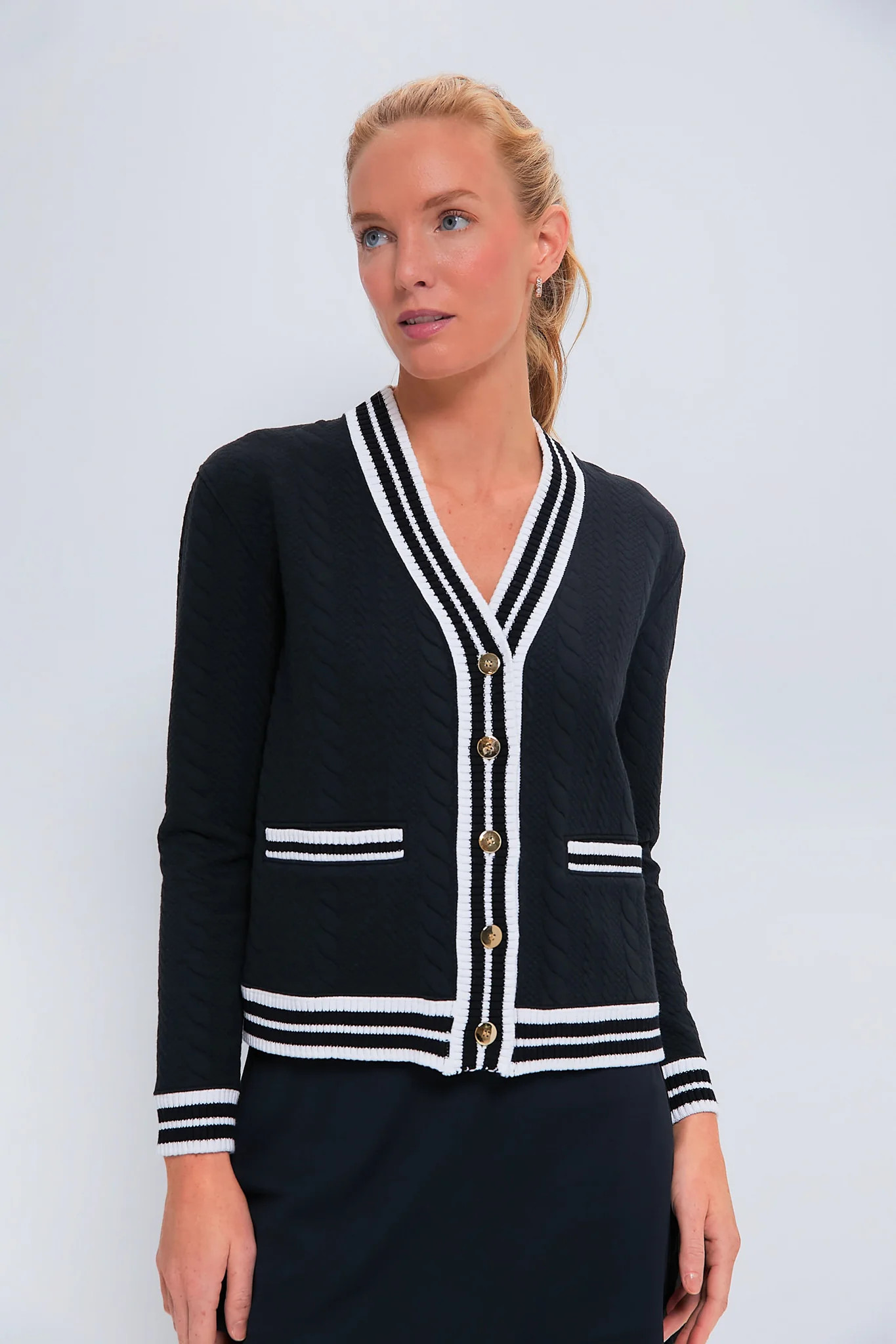 Black Cable Charley Cardigan | Tuckernuck (US)