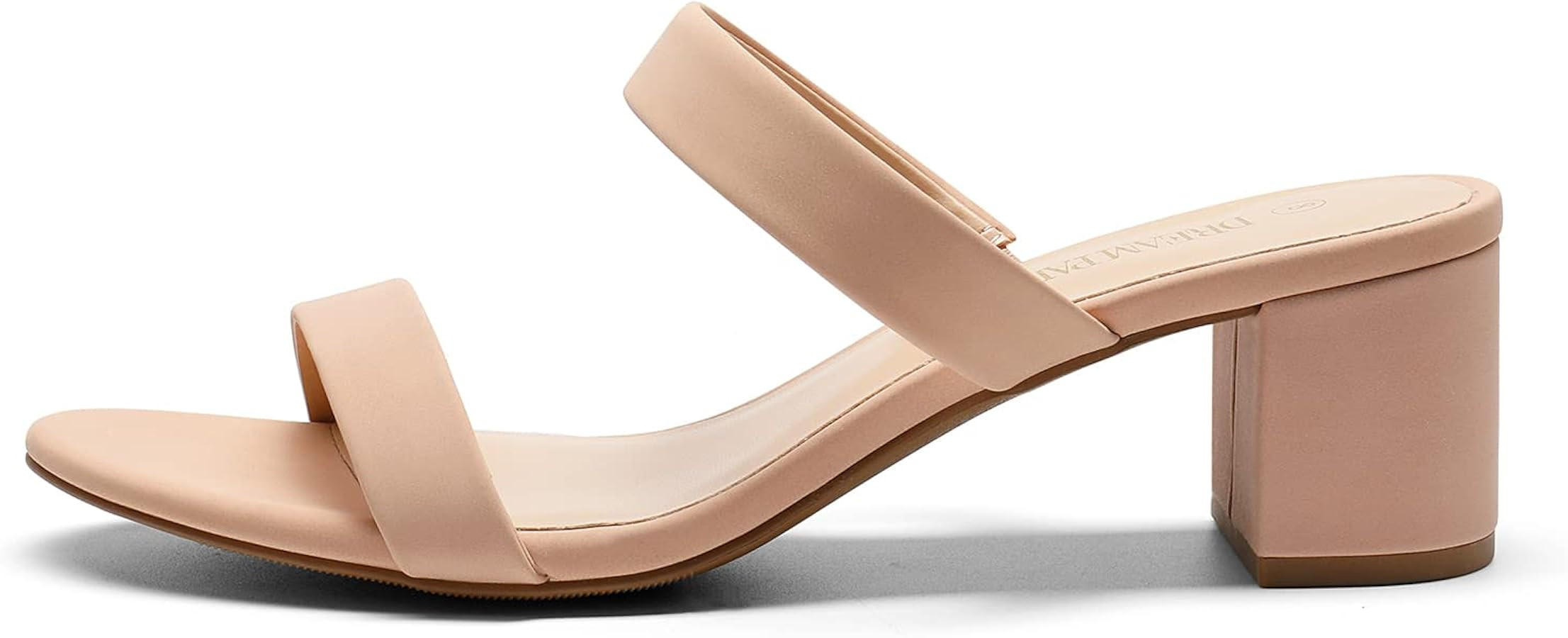 DREAM PAIRS Women's Two Strap Open Toe Low Block Chunky Heels Sandals Dress Pumps Casual Summer M... | Amazon (US)