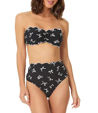 CeCe Tied Love Bow Print Bandeau Swim Top & Tied Love Bow Print High Waist Swim Bottom | Dillard'... | Dillard's