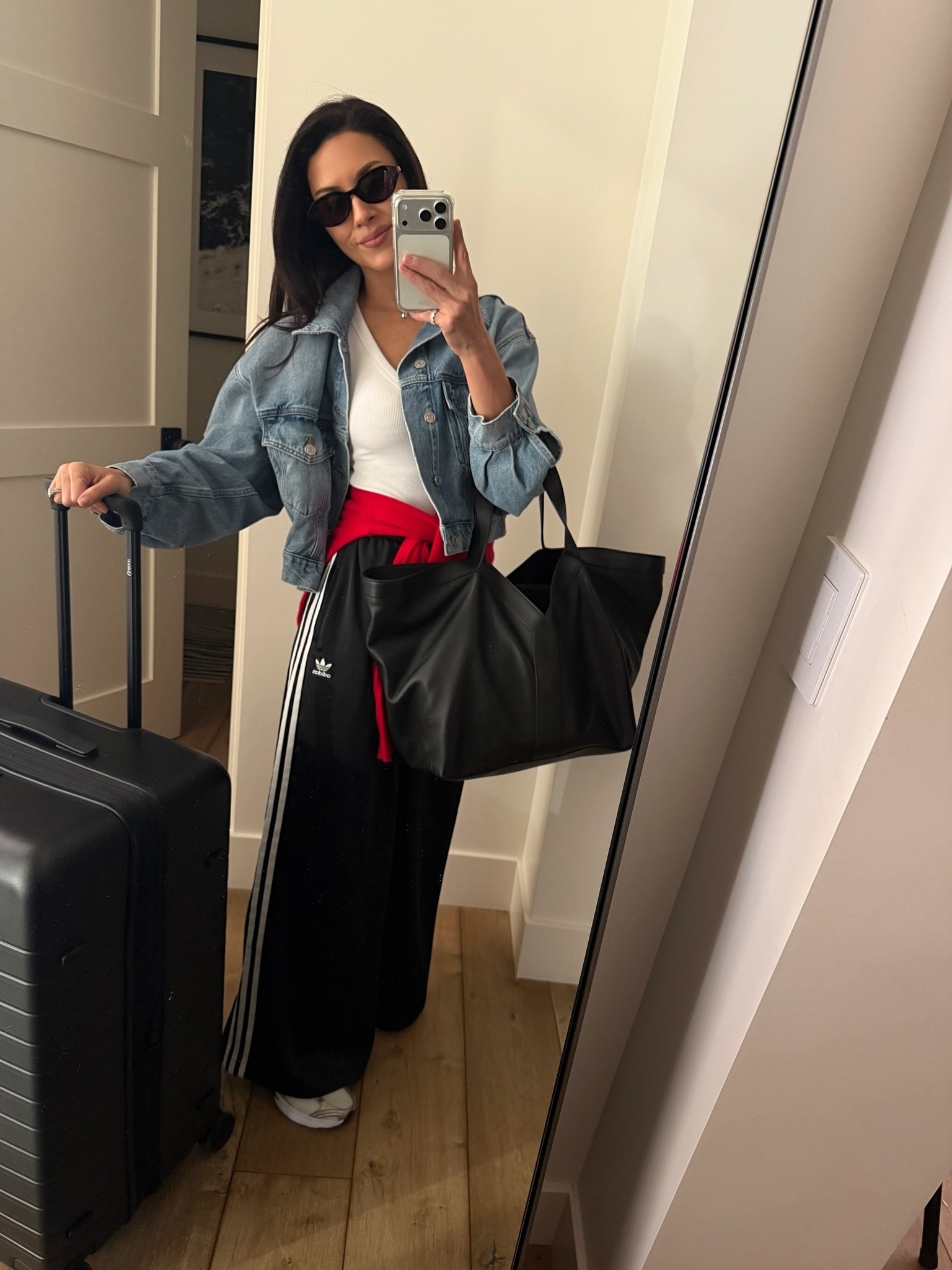 Comfy travel style headed to Europe on my wide leg adidas, favorite denim jacket and the best everyday tank with built in bra

#LTKootd #LTKgrwm #LTKmomlife