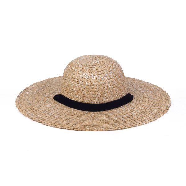 Dolce Sun Hat (Natural/Black Velvet) | Montce
