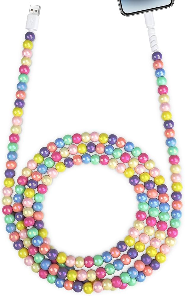 Aolcev for iPhone Charging Cable 66W Fast Charger Cord 6.6FT/2M Cute Beaded Phone Charging Cord U... | Amazon (US)
