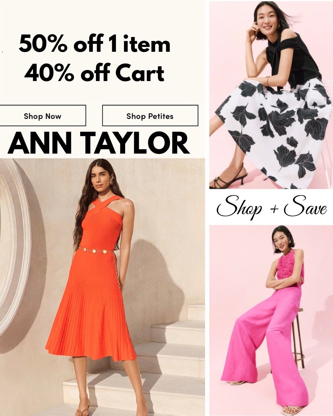 SALE at ANN TAYLOR ‼️ 50%!OFF 1 item + 40% off 
everything else in your Cart at Checkout ‼️ 
Tap any photo below to shop the SALE !!! They also sell Petite Sizing

#LTKootd #LTKSaleAlert #LTKWorkwear
#LTKgrwm #LTKSeasonal #LTKTravel
https://liketk.it/6fcAS