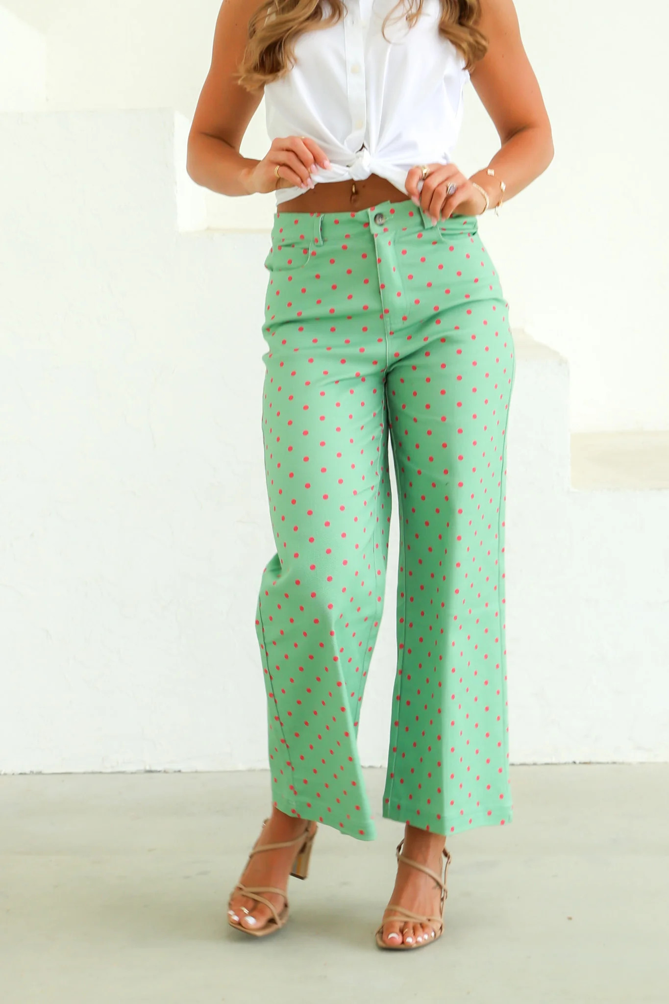 Mollie Matcha Sleeveless Top | The Willow Tree