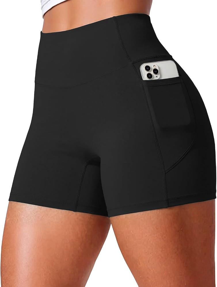 JEKAOYI No Front Seam Biker Shorts for Women 4.5" with Pockets | Amazon (US)