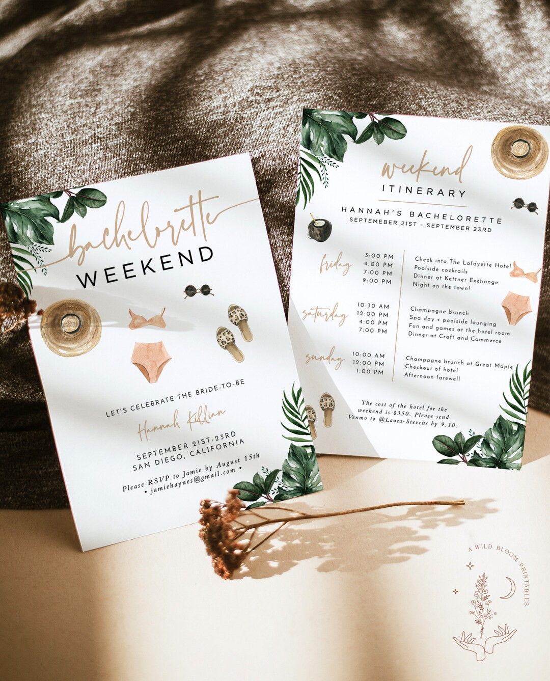 Tropical Bachelorette Party Invitation | Tropical Bachelorette Itinerary | Beach Bachelorette Par... | Etsy (US)