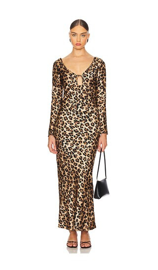 Verona Printed Satin Dress in Leopard | Revolve Clothing (Global)
