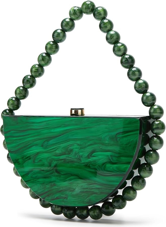 Acrylic Clutch Purses for Women Cute Bead Evening Handbag Chic Trendy Evening Clutch Bag for Part... | Amazon (US)