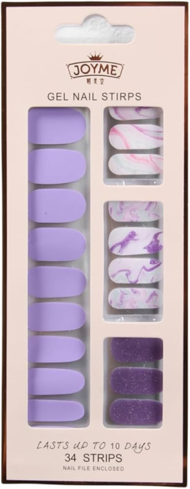 34pcs Gloss Nail Strips, UV-Free Nail Stickers, Nail Polish Strips Gradient Full Nail Wraps, Self... | Amazon (US)