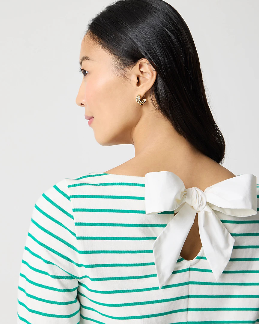 Striped bow-back top | J.Crew Factory