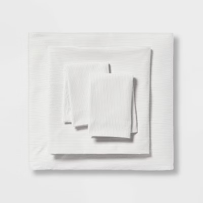 Queen Striped Microfiber Sheet Set Gray - Room Essentials™ | Target